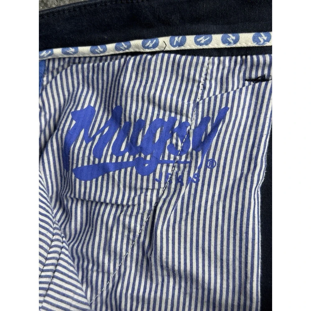Mugsy Morgans Chino Pant Men's 38x32 Blue Straight Leg Slash Pocket Cotton Blend